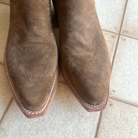 LUCCHESE Priscilla espresso suede tall western boots size 8.5 - Picture 5 of 8